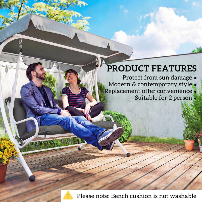 Garden Bench and Swing Seat Cushion for Two Seaters with Water Resistant Cover Black