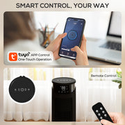 Tower Fan with Smart App Control and Quiet Sleep Mode for Cool UK Homes Black AOSOM