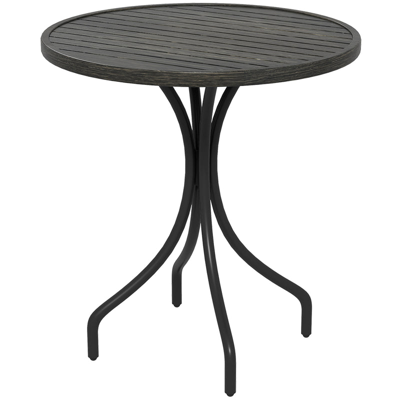 Grey 66cm Galvanised Steel Round Garden Table Weather Resistant by Outsunny