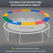 Trampoline Safety Pad for 12ft Round Frame Prevents Bumps and Scrapes Multicolour AOSOM