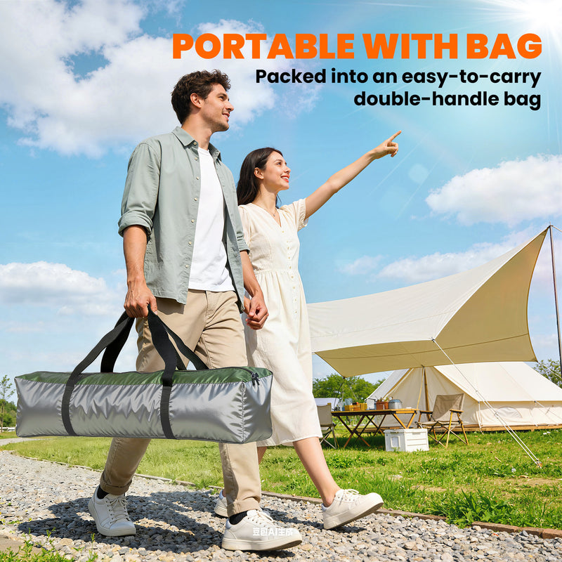 Pop Up 4 Person Camping Tent with Instant Setup and Mesh Windows Khaki and Dark Green