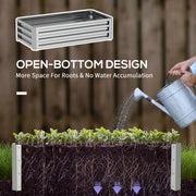 Galvanised Steel Raised Garden Bed for Growing Herbs and Vegetables Outdoors, Silver