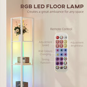 Modern LED Floor Lamp With Shelves And Remote Control Ideal For Living Room Or Office White
