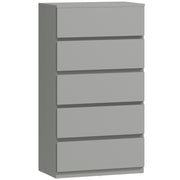 Chest of Drawers with 5 Spacious Drawers for Bedroom Storage Grey AOSOM