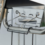 Black Charcoal BBQ Grill with Adjustable Vents and Wheels for Outdoor Cooking by Outsunny