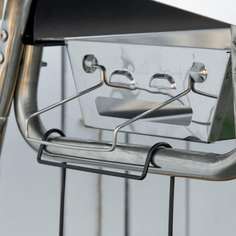 Black Charcoal BBQ Grill with Adjustable Vents and Wheels for Outdoor Cooking by Outsunny