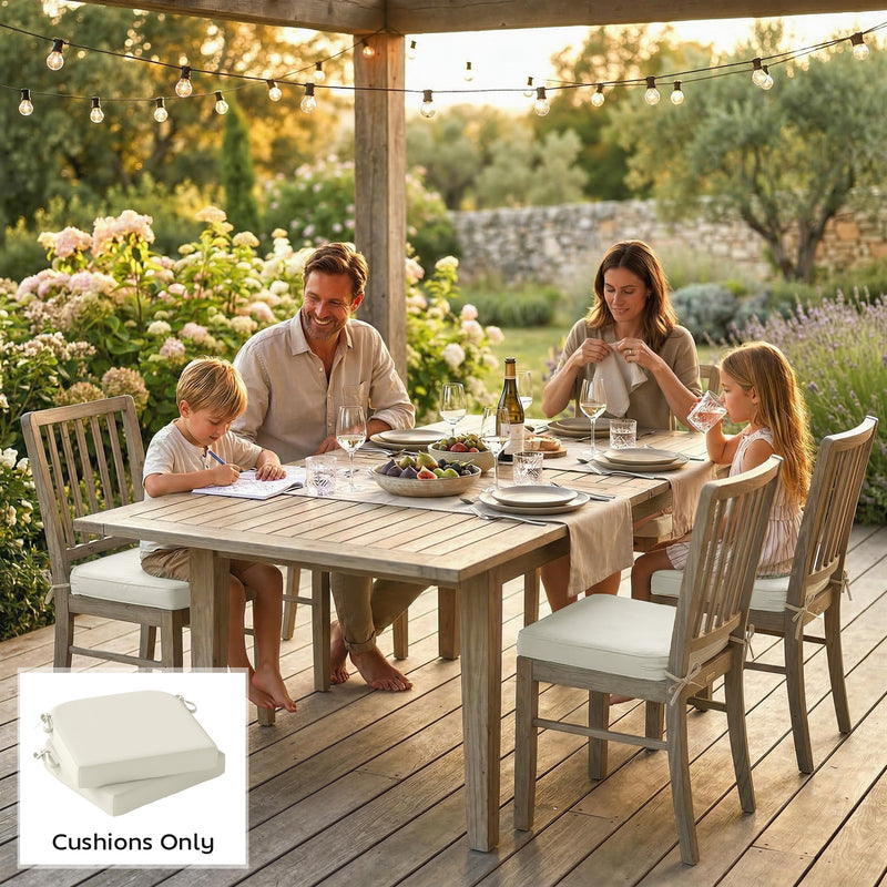 Outdoor Seat Cushions for Garden Chairs with Thick Foam and Water-Repellent Covers Cream White Outsunny