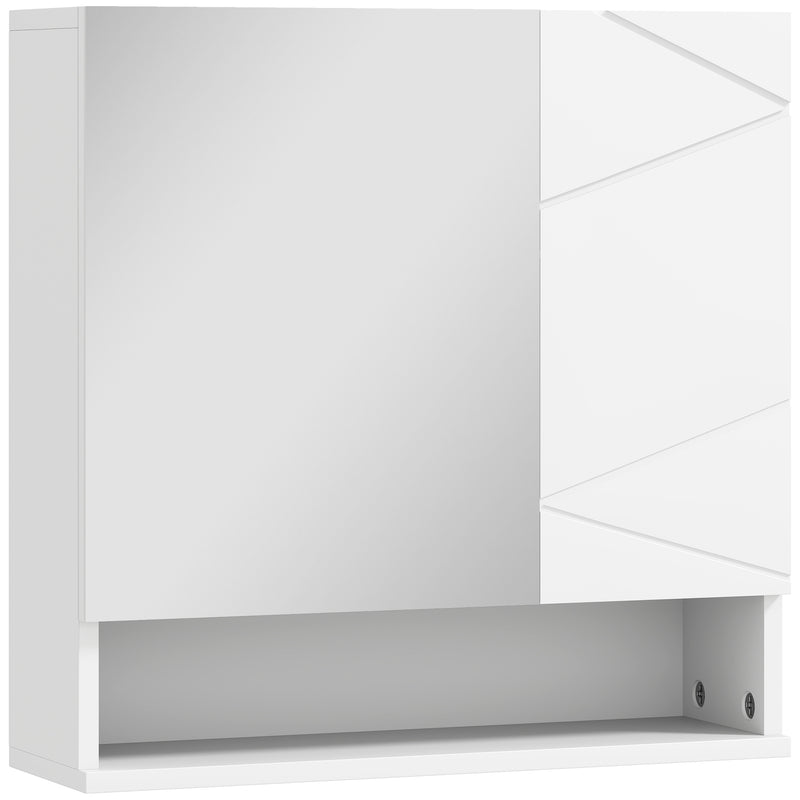 White Wall Mounted Bathroom Cabinet with Shelves for Storage and Organisation