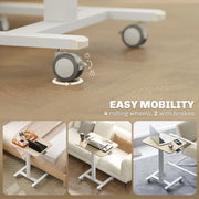 Height Adjustable Work Desk 68-108cm Wood Effect White by Vinsetto