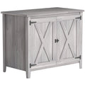 Wooden Garden Storage Shed With Shelf And Double Doors Ideal For Outdoor Tools Light Grey AOSOM