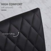 Set of 4 Upholstered Faux Leather Dining Chairs with Metal Legs for Kitchen or Lounge Black