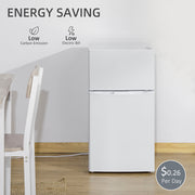 88L Under Counter Fridge Freezer with Adjustable Settings and 3 Star Freezer Rating, White