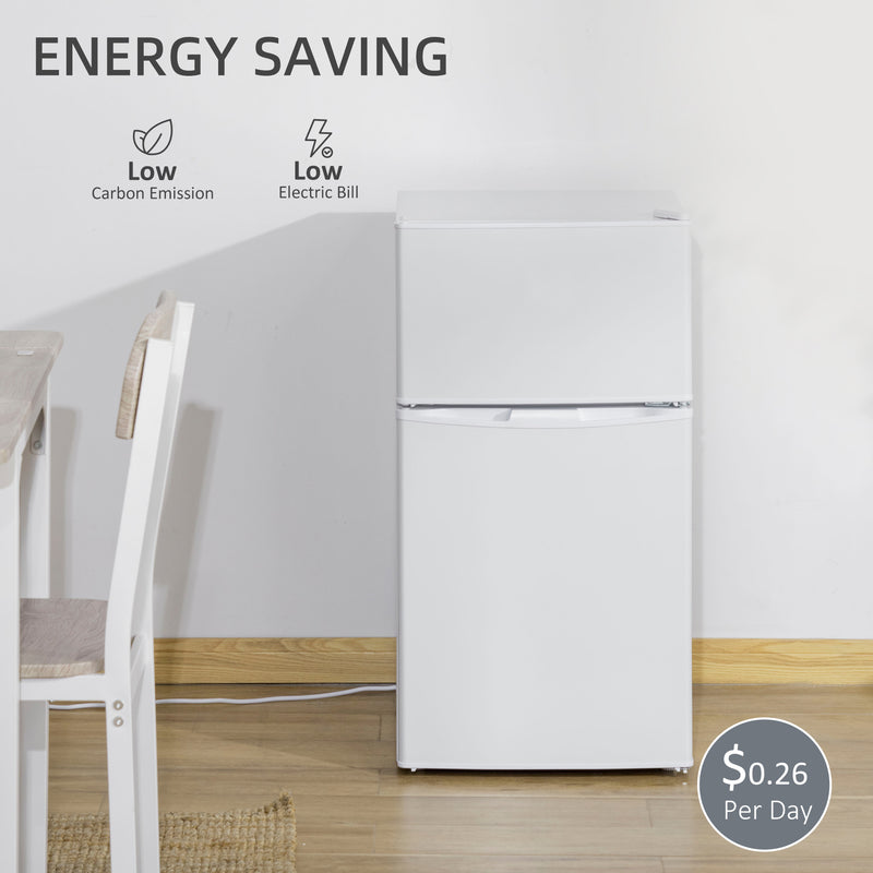 88L Under Counter Fridge Freezer with Adjustable Settings and 3 Star Freezer Rating, White