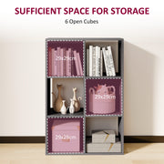 6 Cube Storage Bookshelf With Open Shelves Ideal For Home Or Office Use Grey