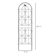 Garden Trellis Set of 2 for Climbing Plant Support and Privacy Screen Black Outsunny