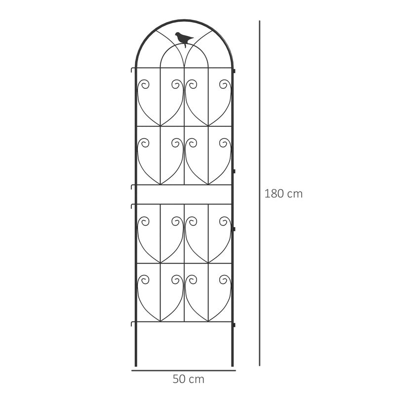 Garden Trellis Set of 2 for Climbing Plant Support and Privacy Screen Black Outsunny