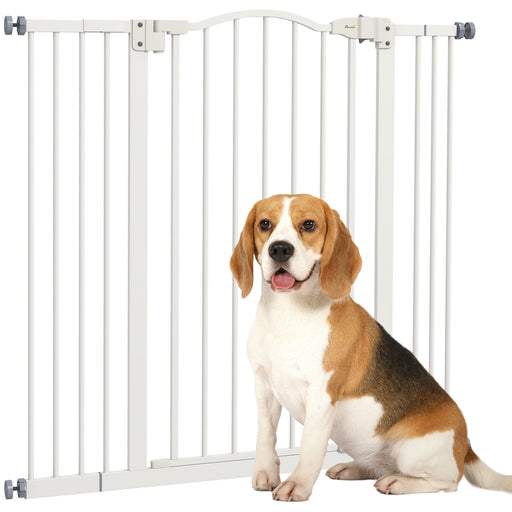 Pressure Fit Dog Safety Gate Auto Close for Stairs and Doorways 94cm Tall White