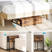 Rustic Brown Drop Leaf Writing Desk 80 cm Folding Space Saving Home Office Table