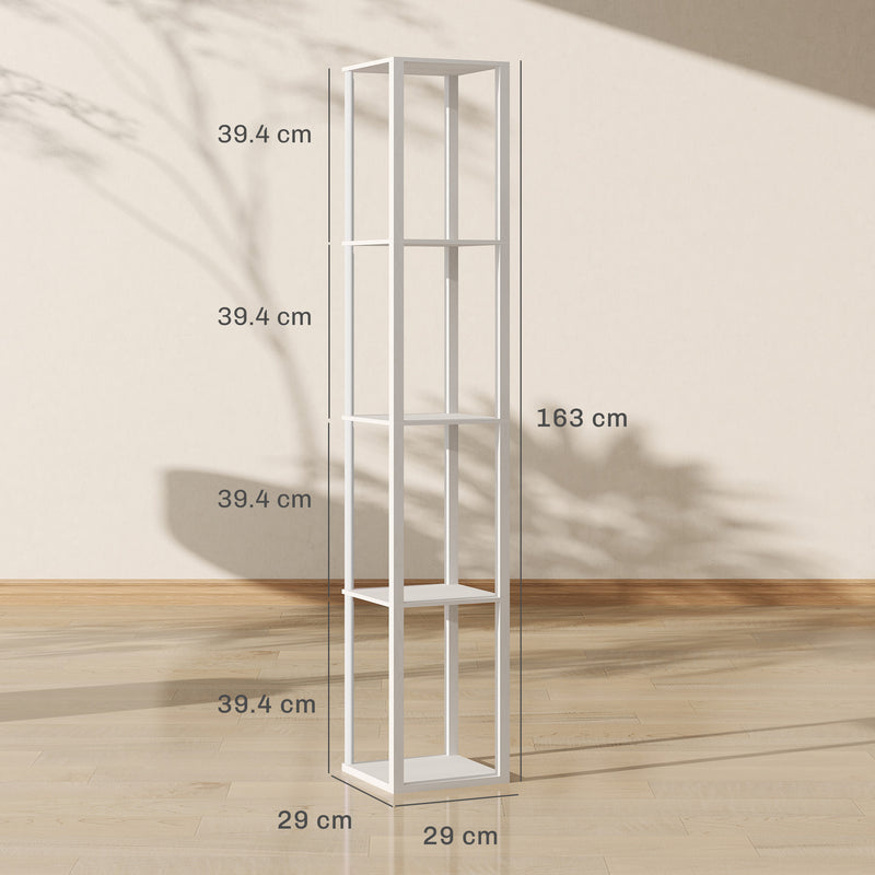 Modern LED Floor Lamp With Shelves And Remote Control Ideal For Living Room Or Office White