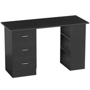 Computer Desk with Storage Shelves and Drawers for Home Office or Study Black AOSOM