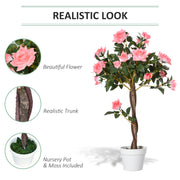 Set of 2 Pink Rose Artificial Plants in Pots 90cm Tall for Indoor and Outdoor Decor
