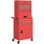 3 Tier Rolling Steel Tool Chest With Lockable Drawers For Garage Or Workshop Use, Red