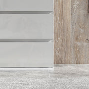 5 Drawer High Gloss Chest Of Drawers With Spacious Bedroom Storage Unit, White