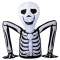 Outsunny inflatable ground crawling skeleton with glowing skull, studio shot