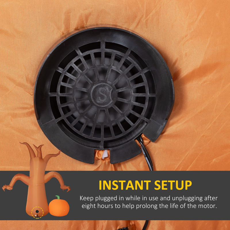 Close-up of the internal blower fan built into the base of the Outsunny Halloween tree