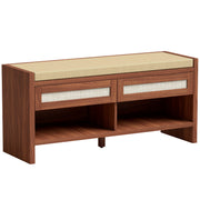 Hallway shoe storage bench with cushioned seat and drawers by Homcom