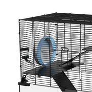 Close-up of the exercise wheel fitted inside the cage
