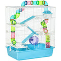 Pawhut light blue hamster cage for dwarf hamsters, studio product shot