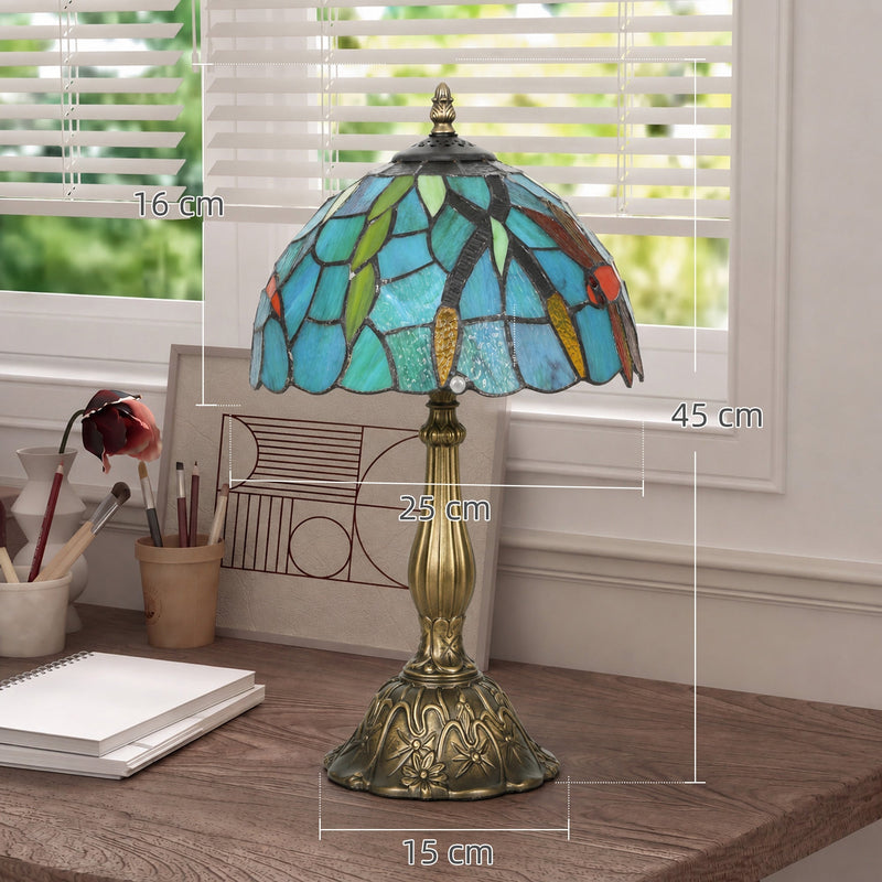 Dimensions diagram showing the lamp at 45 cm high with a 25 cm shade and 15 cm base