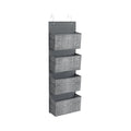 4-pocket hanging storage organiser with mounting hooks, studio shot on white background