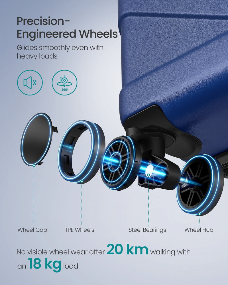 Spinner wheel parts laid out, including wheel cap, TPE tyre, steel bearings and hub