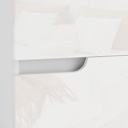 White High Gloss Bedside Table With 2 Drawers by HOMCOM