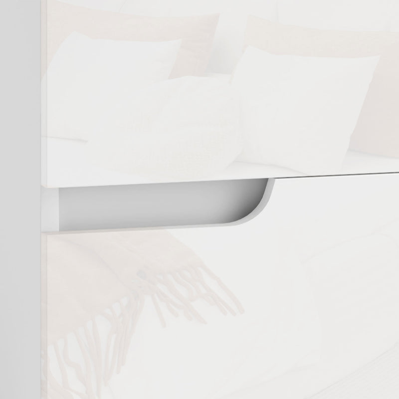 White High Gloss Bedside Table With 2 Drawers by HOMCOM