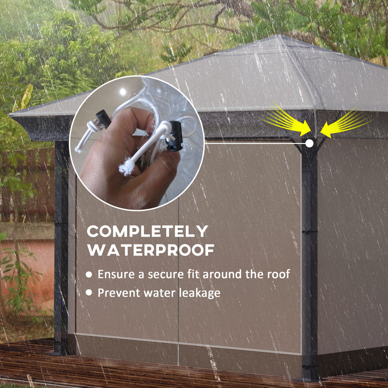 Waterproof 3 x 3m Gazebo Canopy Cover Ideal for Outdoor Events and Garden Use Grey AOSOM