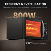 23L 800W Digital Solo Microwave with 5 Power Levels and Auto Cook Menus by HOMCOM