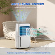 16L Dehumidifier with Multi Mode and Wheels for Easy Mobility, White by HOMCOM