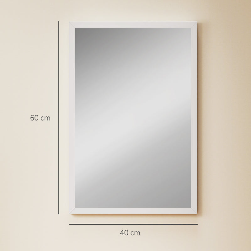 Hallway Wall Mirror for a Brighter Space with Easy Vertical or Horizontal Hanging White