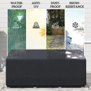 Black Rectangular Patio Furniture Cover for 3 Seater Sofa Water UV Resistant 600D Oxford by Outsunny