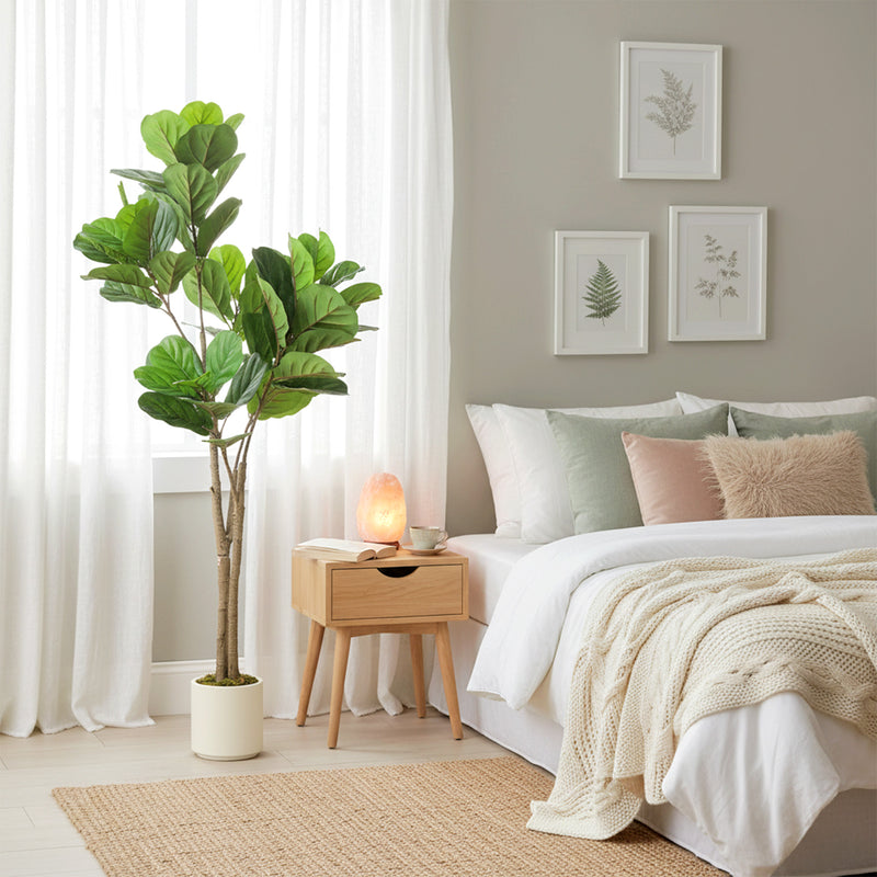 150cm Artificial Ficus Tree With Realistic Leaves For Home Or Office Decor Green