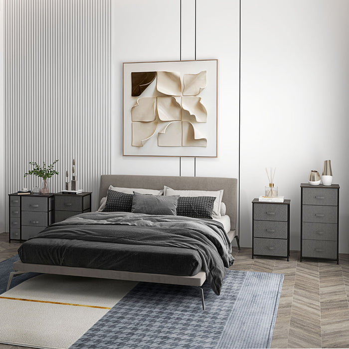 Dark Grey Chest of Drawers with 7 Fabric Drawers Large Storage and Metal Frame by HOMCOM