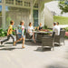 Light Grey 7 Piece Rattan Patio Dining Set with Round Glass Table by Outsunny
