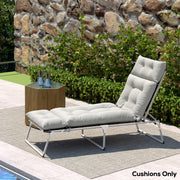 Light Grey Sun Lounger Cushion 190x56x10cm Thick Garden Chair Pad with UPF20+ Fabric by Outsunny