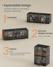 Slide-out cleaning tray removed from base of dog crate