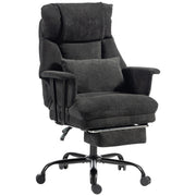 Homcom heavy duty office chair in black linen-look fabric with padded armrests and headrest