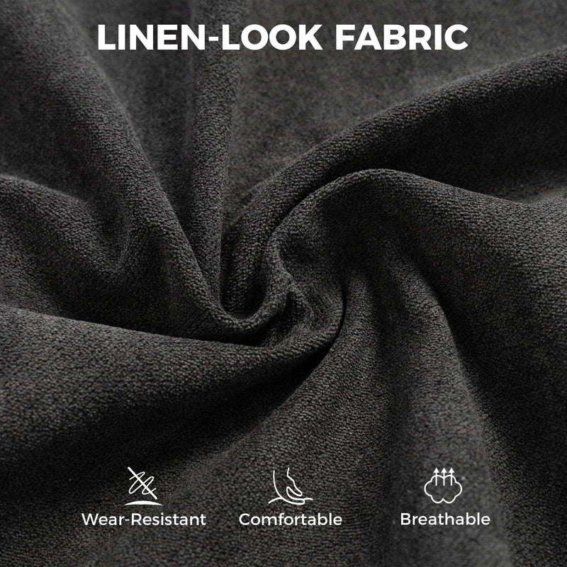 Close-up of the Homcom office chair's wear-resistant, breathable linen-look fabric