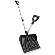 Outsunny heavy-duty snow shovel with black blade and detachable aluminium handle, studio shot